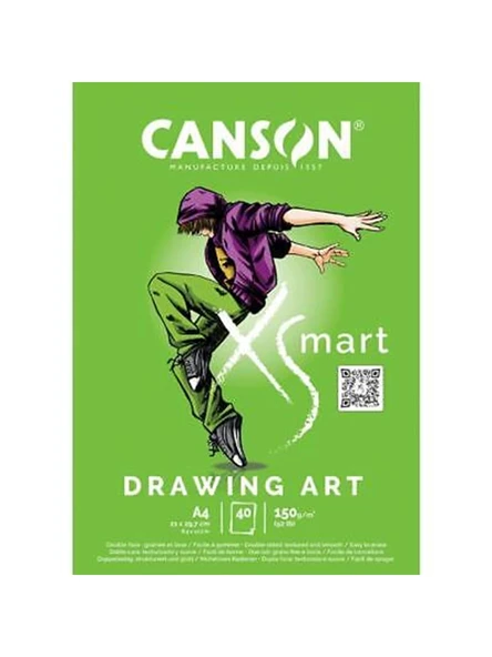 Canson Xsmart A4 150 Gr Drawing Art Çizim Defteri 40 Yp 32250p002 - Resim 2