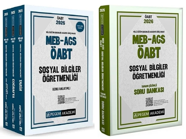 Pegem 2026 ÖABT MEB-AGS Sosyal Bilgiler Öğretmenliği Konu Anlatımlı + Soru Bankası 2 li Set Pegem Akademi Yayınları ürün görseli