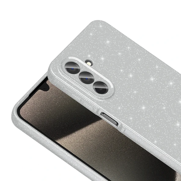 Samsung A26 Kılıf Kamera Korumalı Simli Lüks Koton Kapak - Resim 7