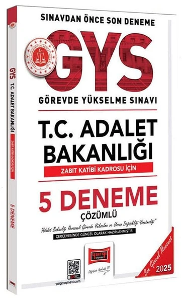 Yargı 2025 GYS Adalet Bakanlığı Zabıt Katibi 5 Deneme Çözümlü Görevde Yükselme Yargı Yayınları ürün görseli 1