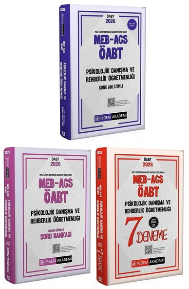 Pegem 2026 ÖABT MEB-AGS Psikolojik Danışma ve Rehber Öğretmenliği Konu Anlatımlı + Soru Bankası + 7 Deneme 3 lü Set Pegem Akademi Yayınları ürün görseli