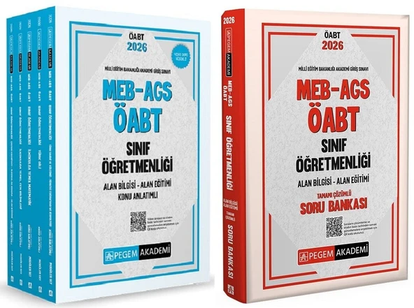 Pegem 2026 ÖABT MEB-AGS Sınıf Öğretmenliği Konu Anlatımlı + Soru Bankası 2 li Set Pegem Akademi Yayınları ürün görseli