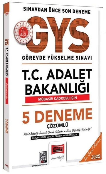 Yargı 2025 GYS Adalet Bakanlığı Mübaşir 5 Deneme Çözümlü Görevde Yükselme Yargı Yayınları ürün görseli 1