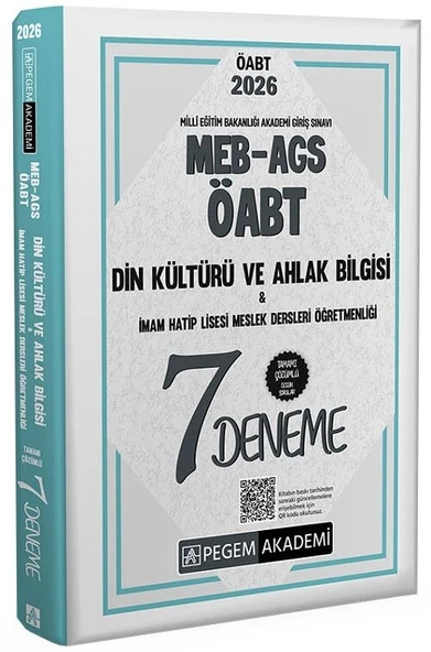 Pegem 2026 ÖABT MEB-AGS Din Kültürü ve Ahlak Bilgisi Öğretmenliği 7 Deneme Çözümlü Pegem Akademi Yayınları ürün görseli