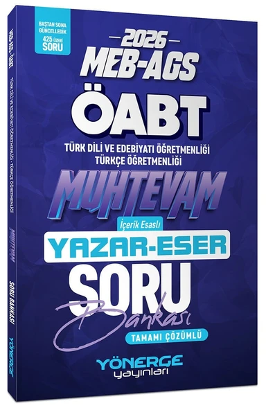 Yönerge 2026 ÖABT MEB-AGS Türk Dili Edebiyatı - Türkçe Öğretmenliği Muhtevam Yazar Eser Soru Bankası Çözümlü Yönerge Yayınları ürün görseli