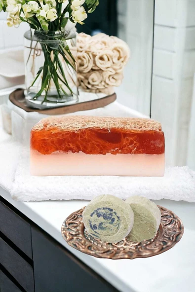 2li Yüz Bakım Peeling Kabak Lifi Keçi Sütü Sabun Sivilce,Akne,Leke Temizleme Sıkılaştırma Ruşur Taşı - 2