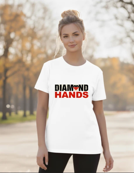 DEVISSO TRADERS Diamond Hands - Traders, Borsaci Kadın Beyaz T-Shirt - 2
