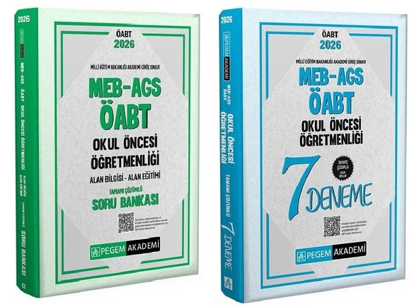 Pegem 2026 ÖABT MEB-AGS Okul Öncesi Öğretmenliği Soru Bankası + 7 Deneme 2 lİ Set Pegem Akademi Yayınları