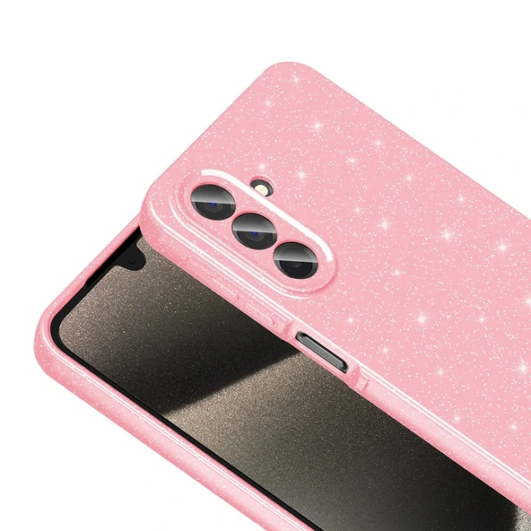 Samsung A26 Kılıf Kamera Korumalı Simli Lüks Koton Kapak - Resim 3