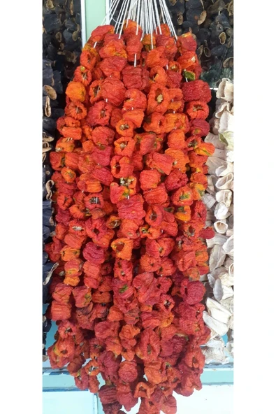 KURUTMALIK YENİ MAHSUL DOLMALIK ACI 1 DİZİ BİBER (50) ADET - 2