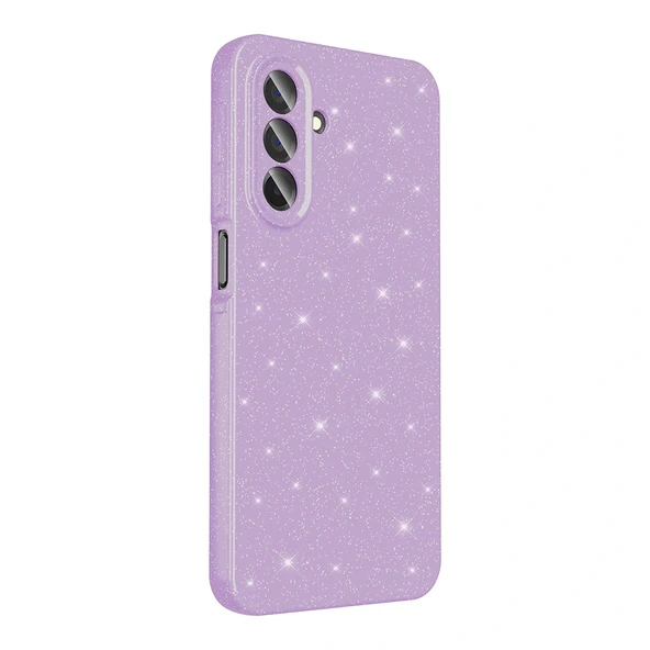 Samsung A26 Kılıf Kamera Korumalı Simli Lüks Koton Kapak - Resim 4