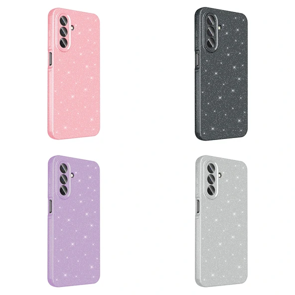 Samsung A26 Kılıf Kamera Korumalı Simli Lüks Koton Kapak - Resim 10