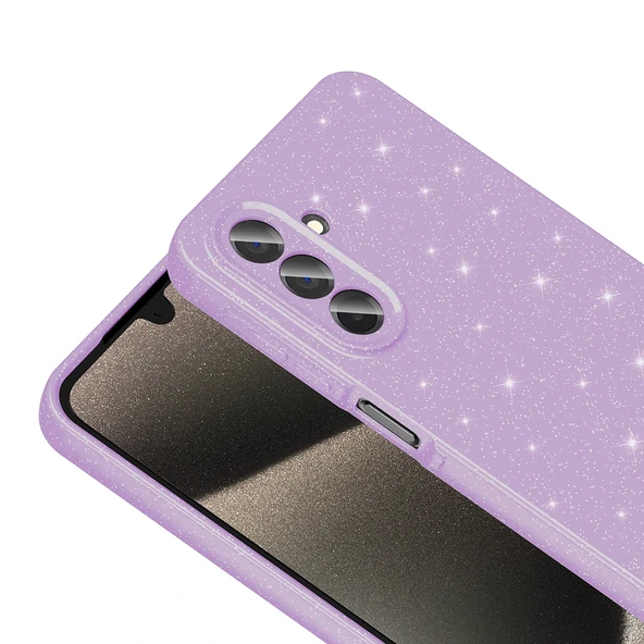 Samsung A26 Kılıf Kamera Korumalı Simli Lüks Koton Kapak - Resim 5