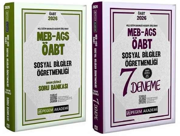 Pegem 2026 ÖABT MEB-AGS Sosyal Bilgiler Öğretmenliği Soru Bankası + 7 Deneme 2 li Set Pegem Akademi Yayınları ürün görseli