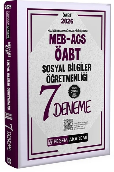 Pegem 2026 ÖABT MEB-AGS Sosyal Bilgiler Öğretmenliği 7 Deneme Çözümlü Pegem Akademi Yayınları ürün görseli