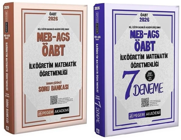 Pegem 2026 ÖABT MEB-AGS İlköğretim Matematik Öğretmenliği Soru Bankası + 7 Deneme 2 li Set Pegem Akademi Yayınları ürün görseli