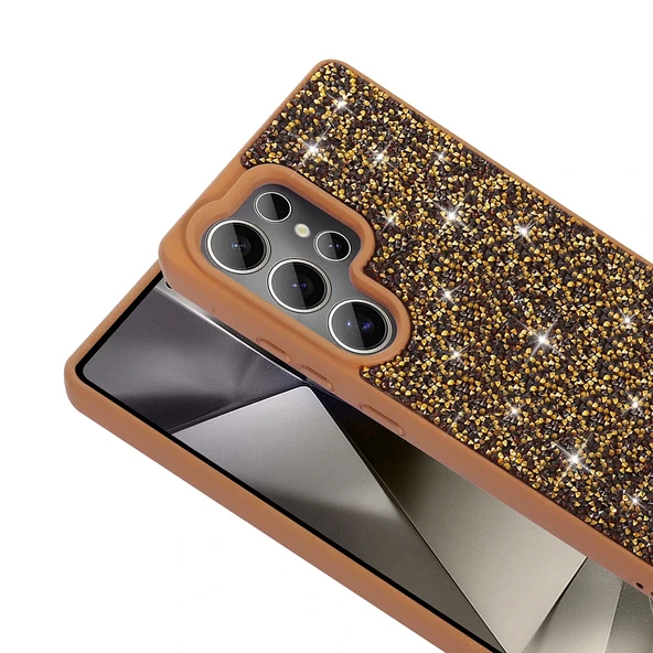 Samsung S25 Ultra Kılıf Parlak Taşlı Tasarım Pırlanta Kapak - Resim 11
