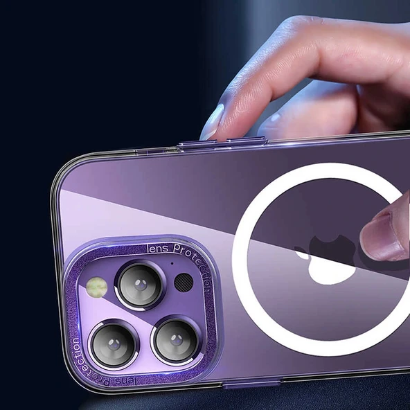 iPhone 14 Pro Kılıf M-safe Şarj Özellikli Sert PC Fuya Kapak - Resim 8