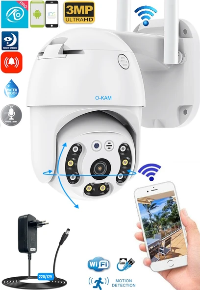 VENTUS VEN3038  360° GÖRÜŞ HAREKETLİ WİFİ WATERPROOF AKILLI GÜVENLİK KAMERASI (OKAM) UYGULAMA