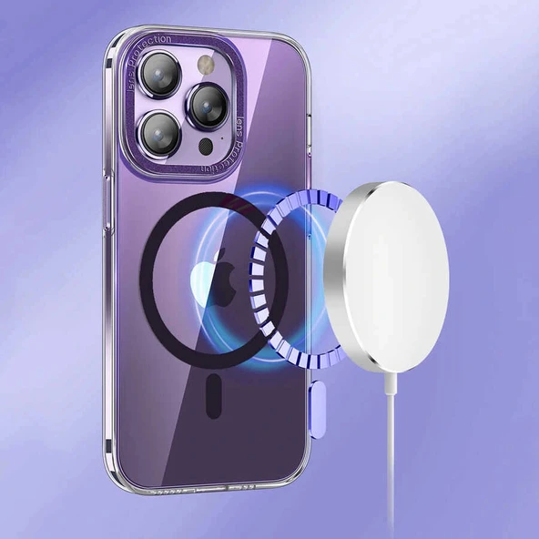 iPhone 14 Pro Kılıf M-safe Şarj Özellikli Sert PC Fuya Kapak - Resim 10