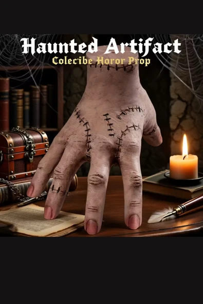 Gerçekçi Wednesday Addams "Thing" El Replikası – Hareketli Parmaklı Gotik Cosplay & Cadılar Bayramı Dekor Aksesuarı, Gerçek Boy ürün görseli 1