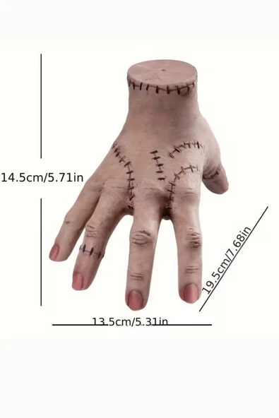 Gerçekçi Wednesday Addams "Thing" El Replikası – Hareketli Parmaklı Gotik Cosplay & Cadılar Bayramı Dekor Aksesuarı, Gerçek Boy - Resim 3