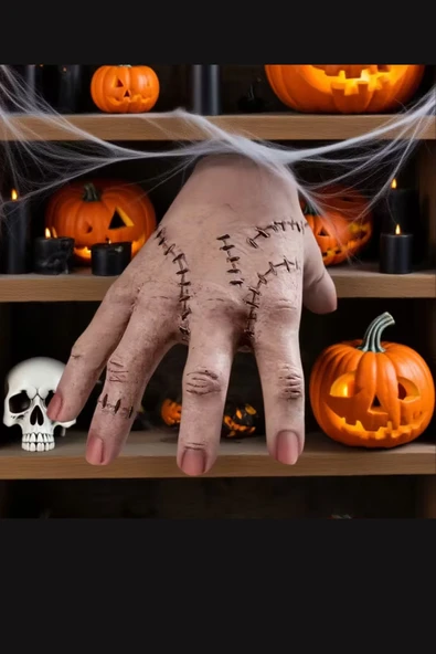 Gerçekçi Wednesday Addams "Thing" El Replikası – Hareketli Parmaklı Gotik Cosplay & Cadılar Bayramı Dekor Aksesuarı, Gerçek Boy - Resim 4