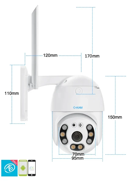 VENTUS VEN3038  360° GÖRÜŞ HAREKETLİ WİFİ WATERPROOF AKILLI GÜVENLİK KAMERASI (OKAM) UYGULAMA - 5