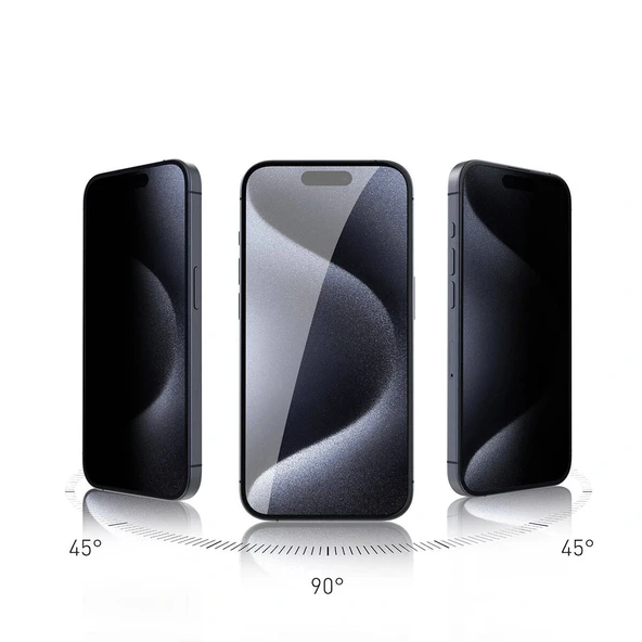 iPhone 15 Rika Premium Privacy Temperli Cam Ekran Koruyucu - Resim 5