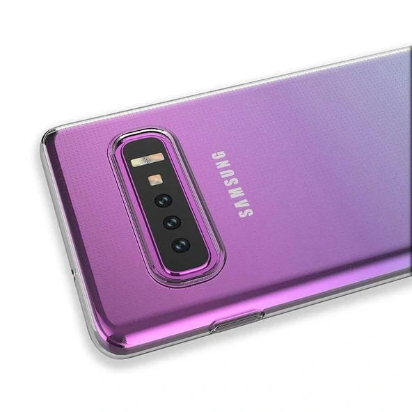 Samsung S10 Plus Kılıf Kamera Korumalı Süper Silikon Kapak - Resim 3