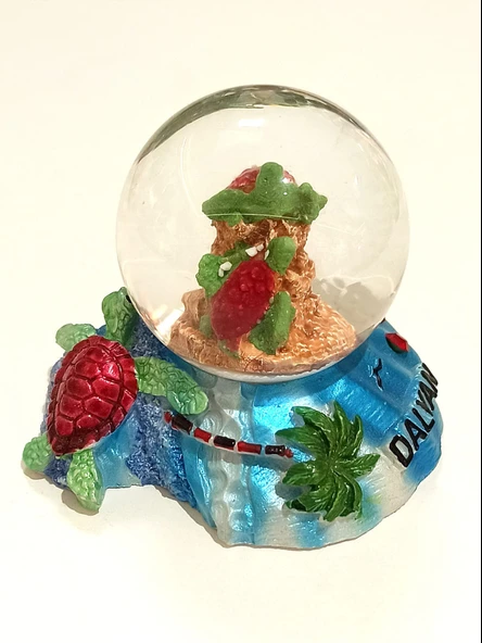 Monalisa Home Dalyan Temalı Kaplumbağalı Kar Küresi ürün görseli 1