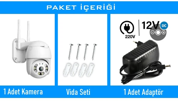 VENTUS VEN3038  360° GÖRÜŞ HAREKETLİ WİFİ WATERPROOF AKILLI GÜVENLİK KAMERASI (OKAM) UYGULAMA - 6