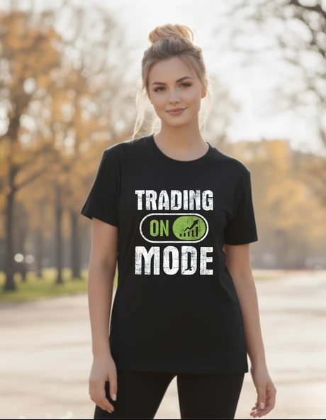 DEVISSO TRADERS Trading Mode On - Traders, Borsaci Kadın Siyah T-Shirt - 2