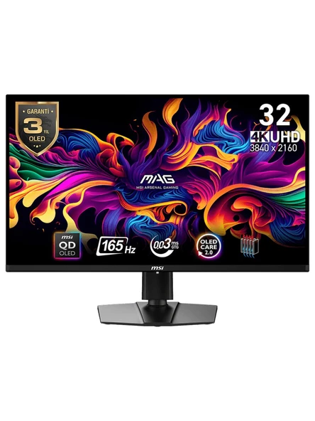 MSI 31.5" MAG 321UP QD-OLED 3840x2160 (UHD) 16:9 FLAT QD-OLED 165Hz 0.03MS GTG FREESYNC PREMIUM PRO SIYAH GAMING ürün görseli