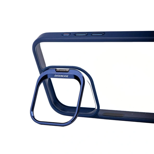 iPhone 15 Pro Max Kılıf Kamera Lens Korumalı Standlı Klon Lensli Kapak - Resim 4