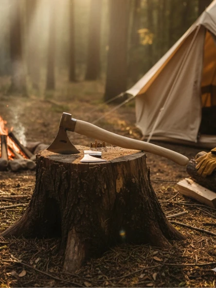 Profesyonel Odun Yarma Baltası / Kamp Baltası - Tam Dövme Çelik - Uzun Sap ürün görseli