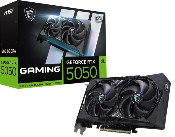 MSI GEFORCE RTX 5050 8G GAMING OC GDDR6 128B DX12 PCIE 5.0 X16 (3XDP 1XHDMI) ürün görseli