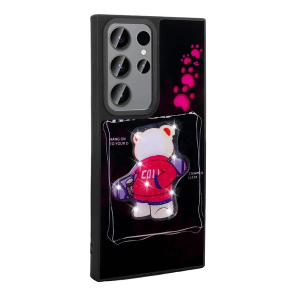 Samsung S23 Ultra Kılıf Parlayan Kabartmalı İkonik Figürlü Amas Silikon Kapak - Resim 6