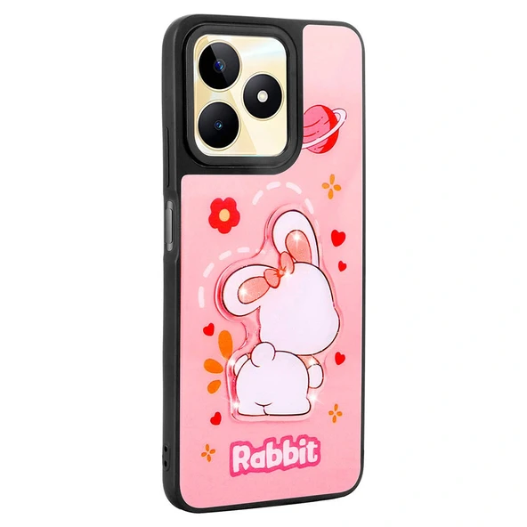Realme C53 Kılıf Parlayan Kabartmalı İkonik Figürlü Amas Silikon Kapak - Resim 3