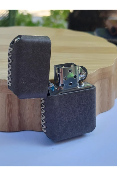 Monalisa Home Renkli Gerçek Deri Kılıflı Özel Tasarım Benzinli Çakmak - 2