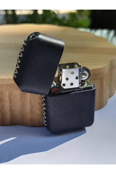 Monalisa Home Renkli Gerçek Deri Kılıflı Özel Tasarım Benzinli Çakmak - 2