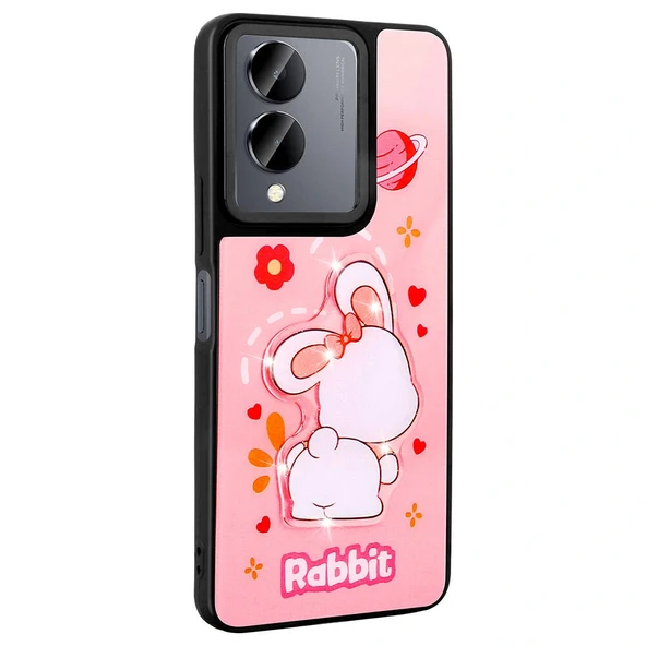 Vivo Y36 5G Kılıf Parlayan Kabartmalı İkonik Figürlü Amas Silikon Kapak - Resim 3