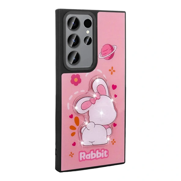 Samsung S22 Ultra Kılıf Parlayan Kabartmalı İkonik Figürlü Amas Silikon Kapak - Resim 5