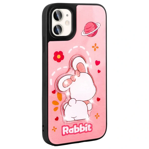 iPhone 11 Kılıf Parlayan Kabartmalı İkonik Figürlü Amas Silikon Kapak - Resim 6