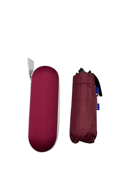 Monalisa Home  Bordo Renk Katlanır Çanta İçi Lüks Şemsiye - Resim 2