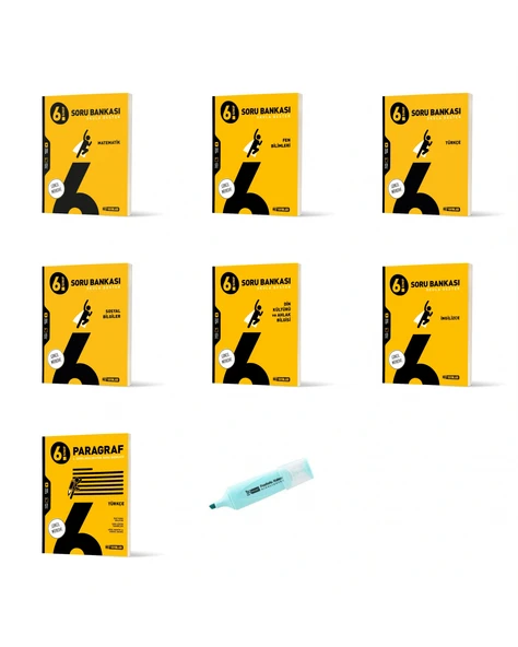 6.Sınıf Tüm Dersler Soru Bankası Seti 7 Kitap (Yeni Müfredat)