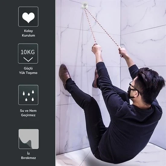 GV HOME® Süper Güçlü Yapışkanlı Suya Dayanıklı Şeffaf Askı 5li Set Yeniden Kullanılabilir Kancalar - 6