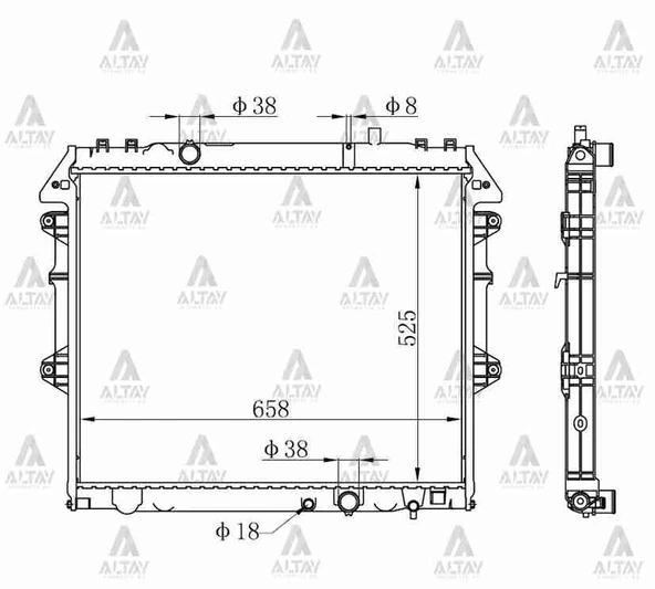 RADYATÖR SU HILUX 2006-2011 26MM M-T BRAZING 16400 0L140 ürün görseli