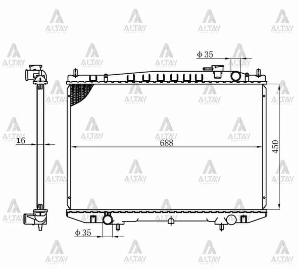 RADYATÖR SU PICKUP 1998-2002 D22 16MM M-T BRAZING 21410 2S710 ürün görseli