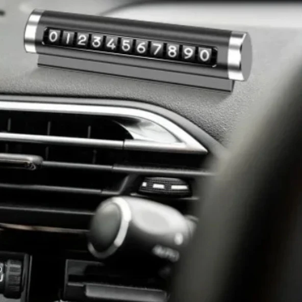 GV HOME® Alüminyum Kasa Siyah Renk Çevirmeli Araç Içi Telefon Numaratörü Park Oto Numaratörü - 5